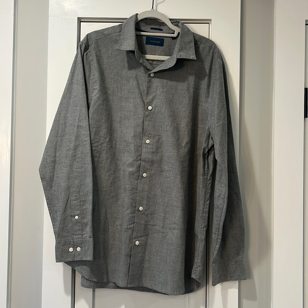 Gray button down slim
